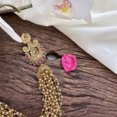 Red-Green Bridal Jada Billai with Golden Pearl Maatil-Bun Billai-G15353